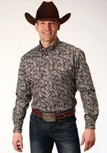 Load image into Gallery viewer, Roper 1218 Pine Paisley (Brown) - Men's Western Shirt
