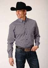 Load image into Gallery viewer, Roper 1666 Tile Foulard (Black) - Men's Western Shirt
