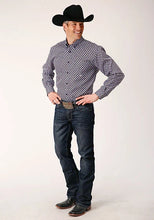 Load image into Gallery viewer, Roper 1666 Tile Foulard (Black) - Men's Western Shirt
