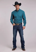 Load image into Gallery viewer, Roper 3242 Black Snaps (Teal) - Men's Western Shirt
