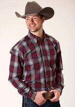 Load image into Gallery viewer, Roper 1372 Plaid (Wine) - Men's Western Shirt
