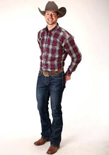 Load image into Gallery viewer, Roper 1372 Plaid (Wine) - Men's Western Shirt
