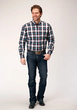 Load image into Gallery viewer, Roper 1843 West Plaid (Blue) - Men's Western Shirt
