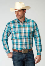 Load image into Gallery viewer, Roper 1939 Waters Edge Plaid (Blue) - Men's Western Shirt
