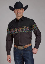Load image into Gallery viewer, Roper 2121 Bullriders Scene (Black) - Men's Western Shirt
