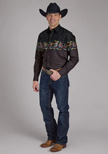 Load image into Gallery viewer, Roper 2121 Bullriders Scene (Black) - Men's Western Shirt
