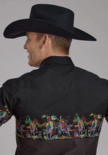 Load image into Gallery viewer, Roper 2121 Bullriders Scene (Black) - Men's Western Shirt
