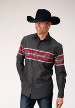 Load image into Gallery viewer, Roper 1812 Aztec Border (Black) - Men's Western Shirt
