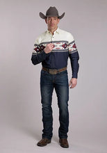Load image into Gallery viewer, Roper 3175 Horizontal Border (Black) - Men's Western Shirt
