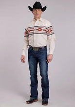 Load image into Gallery viewer, Roper 2845 Aztec Border (Cream) - Men's Western Shirt
