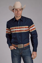 Load image into Gallery viewer, Roper 2136 Aztec Border (Navy) - Men's Western Shirt

