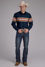 Load image into Gallery viewer, Roper 2136 Aztec Border (Navy) - Men's Western Shirt
