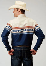 Load image into Gallery viewer, Roper 1906 Distressed Aztec Border (Navy) - Men's Western Shirt
