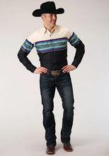 Load image into Gallery viewer, Roper 1296 Serape Border (Black) - Men's Western Shirt
