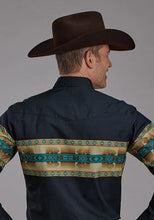 Load image into Gallery viewer, Roper 2120 Aztec Border (Navy) - Men's Western Shirt

