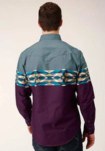 Load image into Gallery viewer, Roper 1412 Tile Aztec Border (Wine) - Men's Western Shirt
