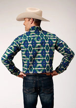 Load image into Gallery viewer, Roper 1814 Aztec Allover Print (Navy) - Men's Western Shirt
