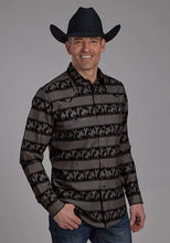Load image into Gallery viewer, Roper 2117 Rodeo Stripe (Black) - Men's Western Shirt
