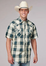 Load image into Gallery viewer, Roper 2006 Tile Plaid (White) - Men's Short Sleeve Shirt
