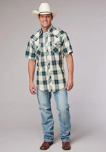 Load image into Gallery viewer, Roper 2006 Tile Plaid (White) - Men's Short Sleeve Shirt

