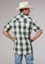 Load image into Gallery viewer, Roper 2006 Tile Plaid (White) - Men's Short Sleeve Shirt
