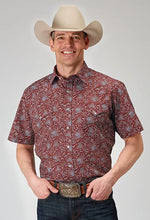 Load image into Gallery viewer, Roper 1896 Vintage Paisley (Red) - Men's Short Sleeve Shirt
