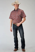Load image into Gallery viewer, Roper 1896 Vintage Paisley (Red) - Men's Short Sleeve Shirt
