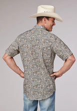 Load image into Gallery viewer, Roper 2009 Sketchy Paisley Print (Brown) - Men's Short Sleeve Shirt
