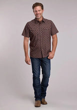 Load image into Gallery viewer, Roper 3013 Argyle Print (Brown) - Men's Short Sleeve Shirt
