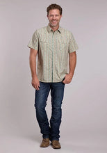 Load image into Gallery viewer, Roper 3016 Vertical Aztec (Tan) - Men's Short Sleeve Shirt
