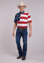 Load image into Gallery viewer, Roper Pieced Stars &amp; Stripes (Multi) - Men's Short Sleeve Shirt
