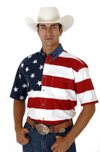 Load image into Gallery viewer, Roper Pieced Stars &amp; Stripes (Multi) - Men's Short Sleeve Shirt
