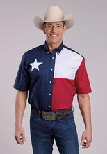 Load image into Gallery viewer, Roper Pieced Texas Flag (Multi) - Men's Short Sleeve Shirt
