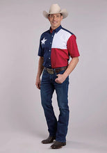 Load image into Gallery viewer, Roper Pieced Texas Flag (Multi) - Men's Short Sleeve Shirt
