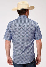 Load image into Gallery viewer, Roper 1932 Blue Skies Tie Print (Blue) - Men's Short Sleeve Shirt
