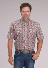 Load image into Gallery viewer, Roper 2499 Clay Paisley (Orange) - Men's Short Sleeve Shirt
