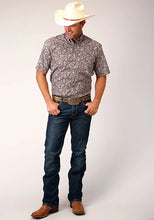 Load image into Gallery viewer, Roper 1453 Spring Paisley (Orange) - Men's Short Sleeve Shirt
