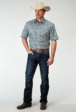 Load image into Gallery viewer, Roper 1933 Delft Paisley (Blue) - Men's Short Sleeve Shirt
