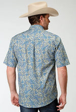 Load image into Gallery viewer, Roper 1933 Delft Paisley (Blue) - Men's Short Sleeve Shirt

