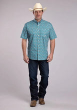 Load image into Gallery viewer, Roper 2887 Vintage Paisley (Blue) - Men's Short Sleeve Shirt
