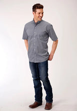 Load image into Gallery viewer, Roper 1133 Bell Foulard (Navy) - Men's Short Sleeve Shirt
