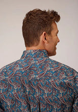 Load image into Gallery viewer, Roper 1558 Independence Foulard (Blue) - Men's Short Sleeve Shirt
