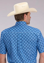 Load image into Gallery viewer, Roper 2497 Ribbon Medallion (Blue) - Men's Short Sleeve Shirt
