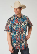 Load image into Gallery viewer, Roper 1909 Vintage Patchwork (Multi) - Men's Short Sleeve Shirt

