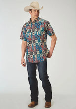 Load image into Gallery viewer, Roper 1909 Vintage Patchwork (Multi) - Men's Short Sleeve Shirt
