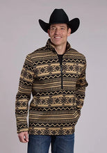 Load image into Gallery viewer, Roper 3297 Diamond Fleece (Black) - Men's Quarter Zip Sweater
