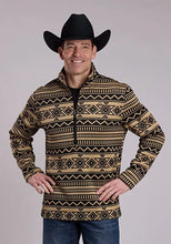 Load image into Gallery viewer, Roper 3297 Diamond Fleece (Black) - Men's Quarter Zip Sweater
