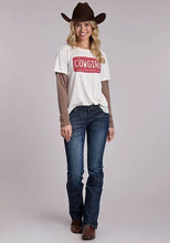 Load image into Gallery viewer, Roper 3131 Cowgirl Print (White) - Women's Double Long Sleeve Shirt

