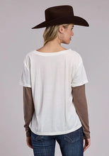 Load image into Gallery viewer, Roper 3131 Cowgirl Print (White) - Women's Double Long Sleeve Shirt
