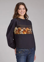 Load image into Gallery viewer, Roper 2341 Open Stables (Black) - Women's Pullover Sweatshirt
